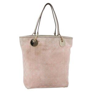 GUCCI GG Canvas Tote Bag Pink Gold 120836 Auth hk3124